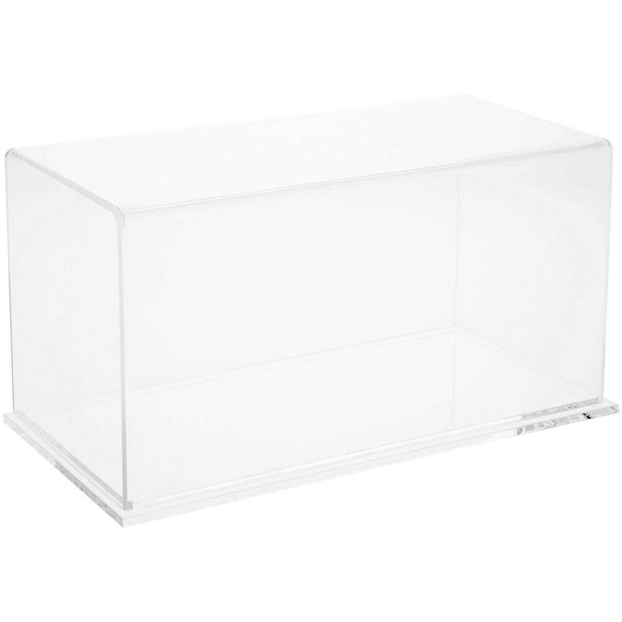 Plymor Clear Acrylic Display Case with Hardwood Base, 12" W x 6" D x 6" H
